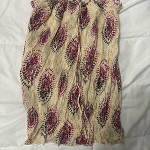 Decree Cream and Pink Maxi tube tin tank top strapless